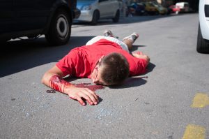 A person has been injured on the road, raising the question on pedestrian accident claims