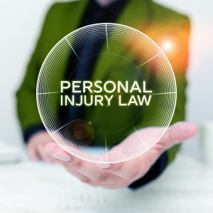 IMAGE OF PERSON HOLDING A GLASS ORB READING 'PERSONAL INJURY LAW'